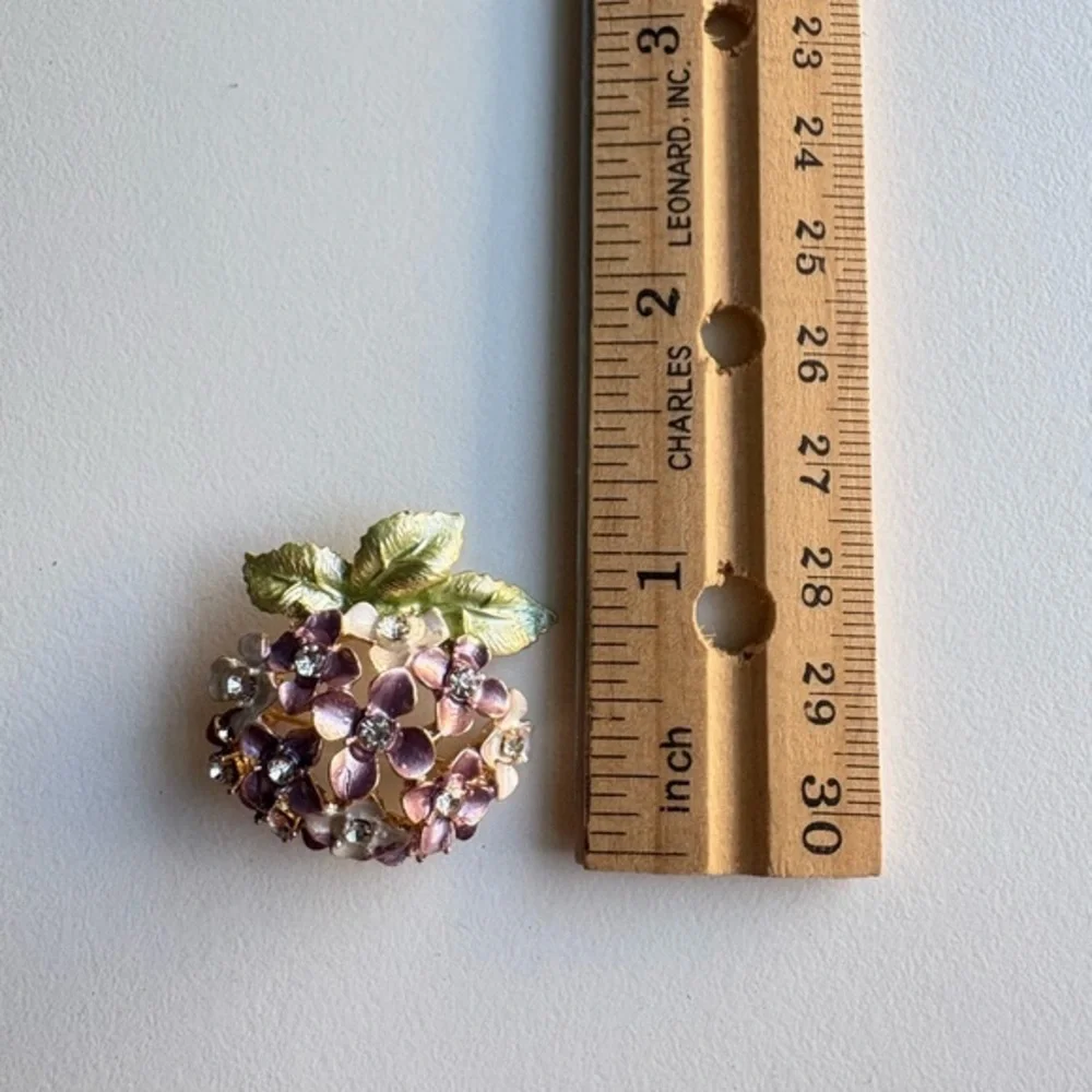 Purple‎ and Green Floral Brooch